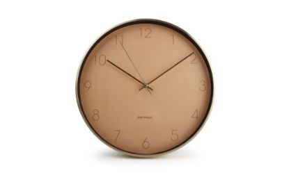 S&P stenska ura ZONE roza z zlatim okvirjem - 40 cm 