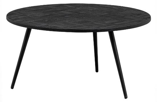 Woood klubska mizica LEO Ø74cm  - črna