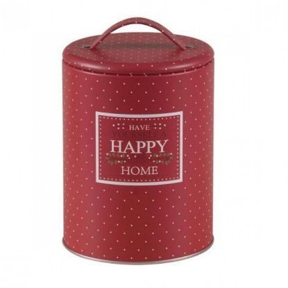 Altom Design okrogla posoda za shranjevanje Happy Home - rdeča