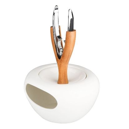 Altom Design porcelanasta skleda s kleščami za oreščke