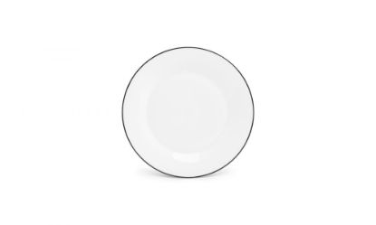 BonBistro krožnik s črnim robom  Basic White - 27cm