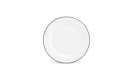BonBistro krožnik s črnim robom  Basic White - 27cm