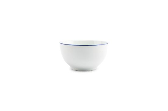 BonBistro set 6 skledic z modrim robom 14x8 cm  Basic White