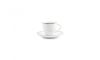 BonBistro set 6 skodelic s krožnikom s črnim robom Basic White