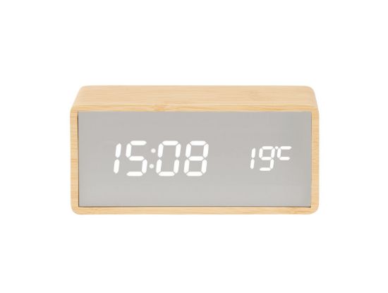 Karlsson budilka Silver Mirror LED - svetel les