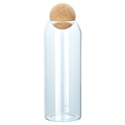 ESTIA steklena posoda za shranjevanje s pokrovom iz plute - 1300ml-01-19624