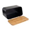 ESTIA posoda za kruh BAMBOO METALLIC s pokrovom/desko- črna-01-12861