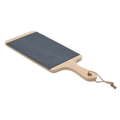 ESTIA servirni pladenj iz skrilavca z lesenim podstavkom 33x12cm - 07-24130