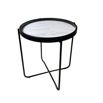 Maison klubska mizica Ø 53 cm ALABASTER  - bela