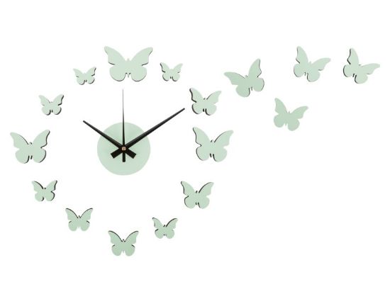 Karlsson stenska ura Butterfly - svetlo zelena