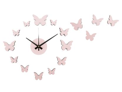Karlsson stenska ura Butterfly - svetlo roza
